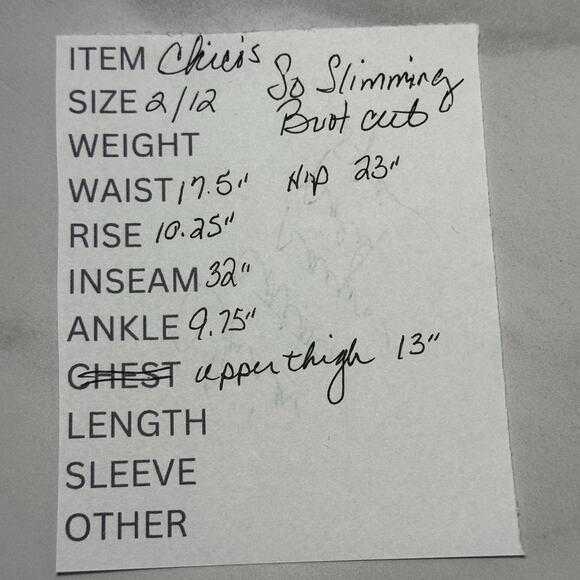 Chico's So Slimming Bootcut Jeans Size 2 US 12 Blue Dark Wash Stretch Denim - Picture 9 of 9